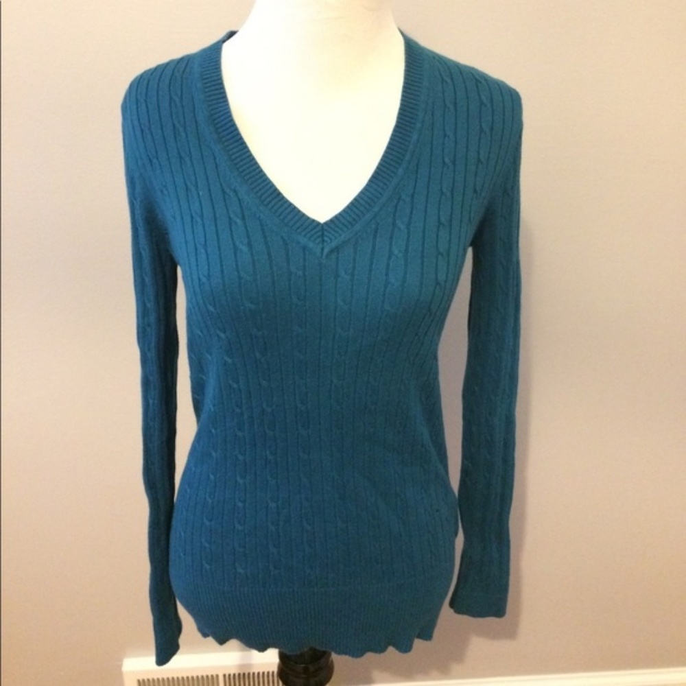 Blue Tommy Hilfiger v neck sweater. Size Medium.